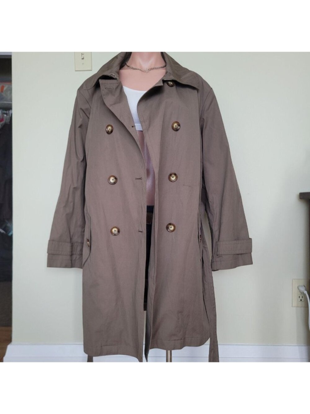 Michael Kors Vintage Detachable Lined Double Breasted Trench Coat (2X)